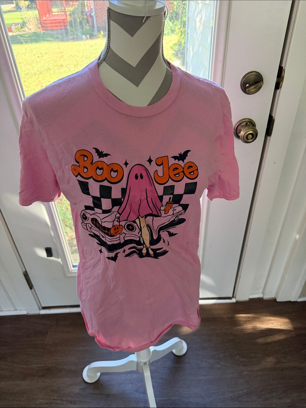 Kids Pink 'Boo Jee' Halloween Graphic Tee